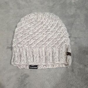 Adidas Climawarm Cable Knit Beanie Hat, White and Gray, One Size